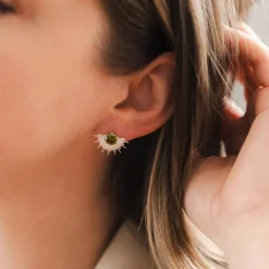 Silver Linings Collective - Solace Earrings - Silver / Peridot