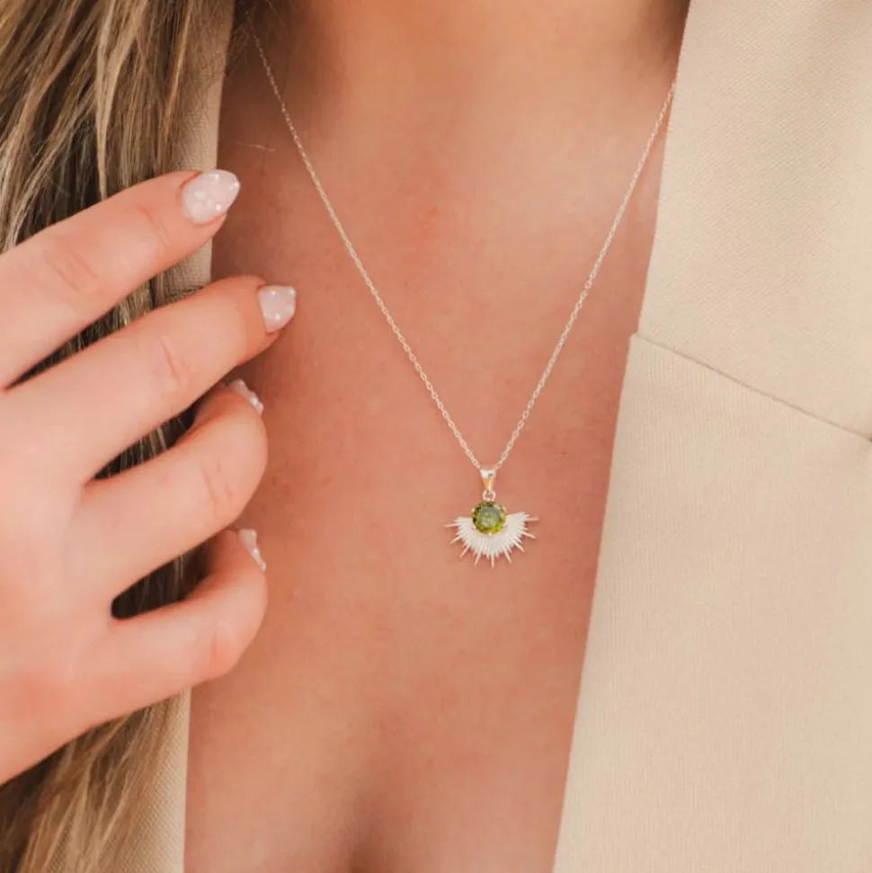 Silver Linings Collective - Solace Necklace - Silver / Peridot