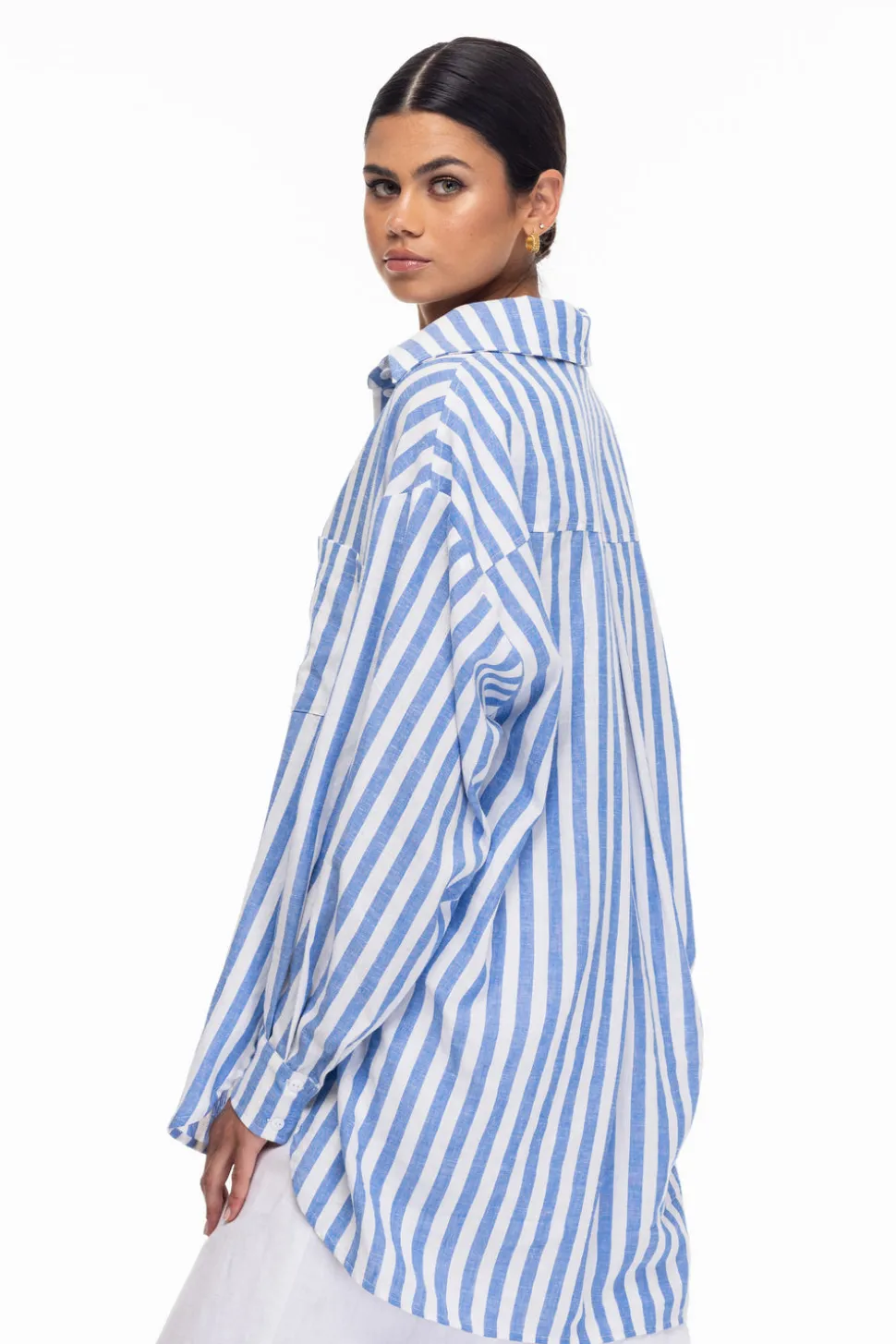 Two Makes One Shirt - Blue/Ivory Stripe