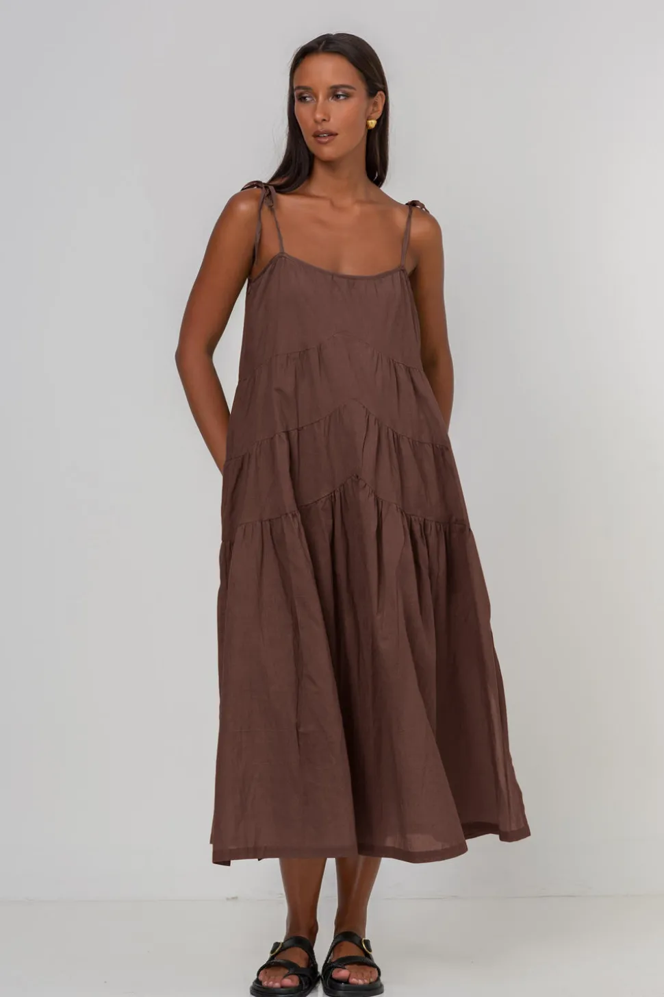 When Time Stood Still Dress - Chocolate