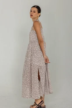 When Time Stood Still Dress - Choc with White/Alyssa Nude/Black Mini Peppa Hart Floral
