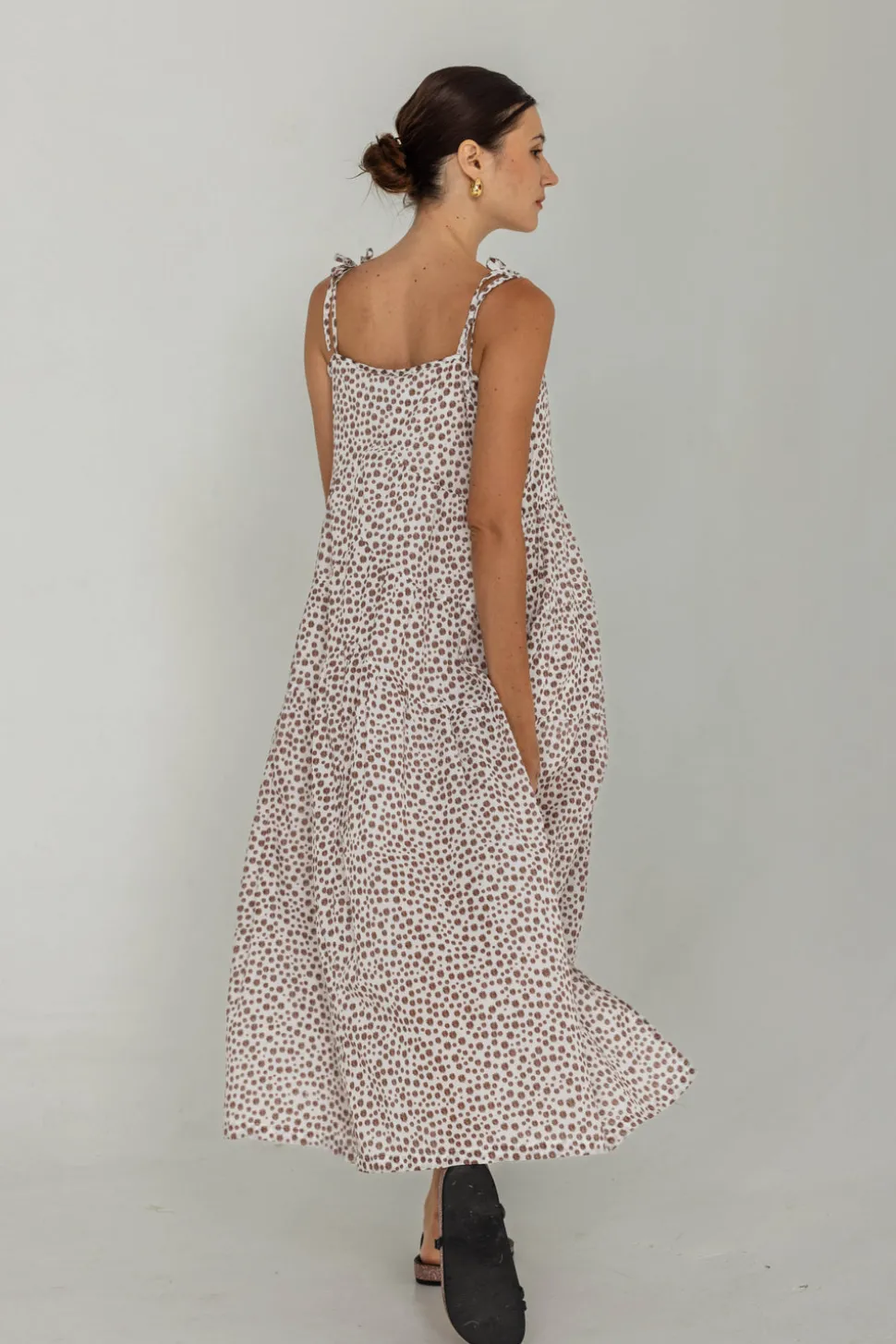 When Time Stood Still Dress - Choc with White/Alyssa Nude/Black Mini Peppa Hart Floral
