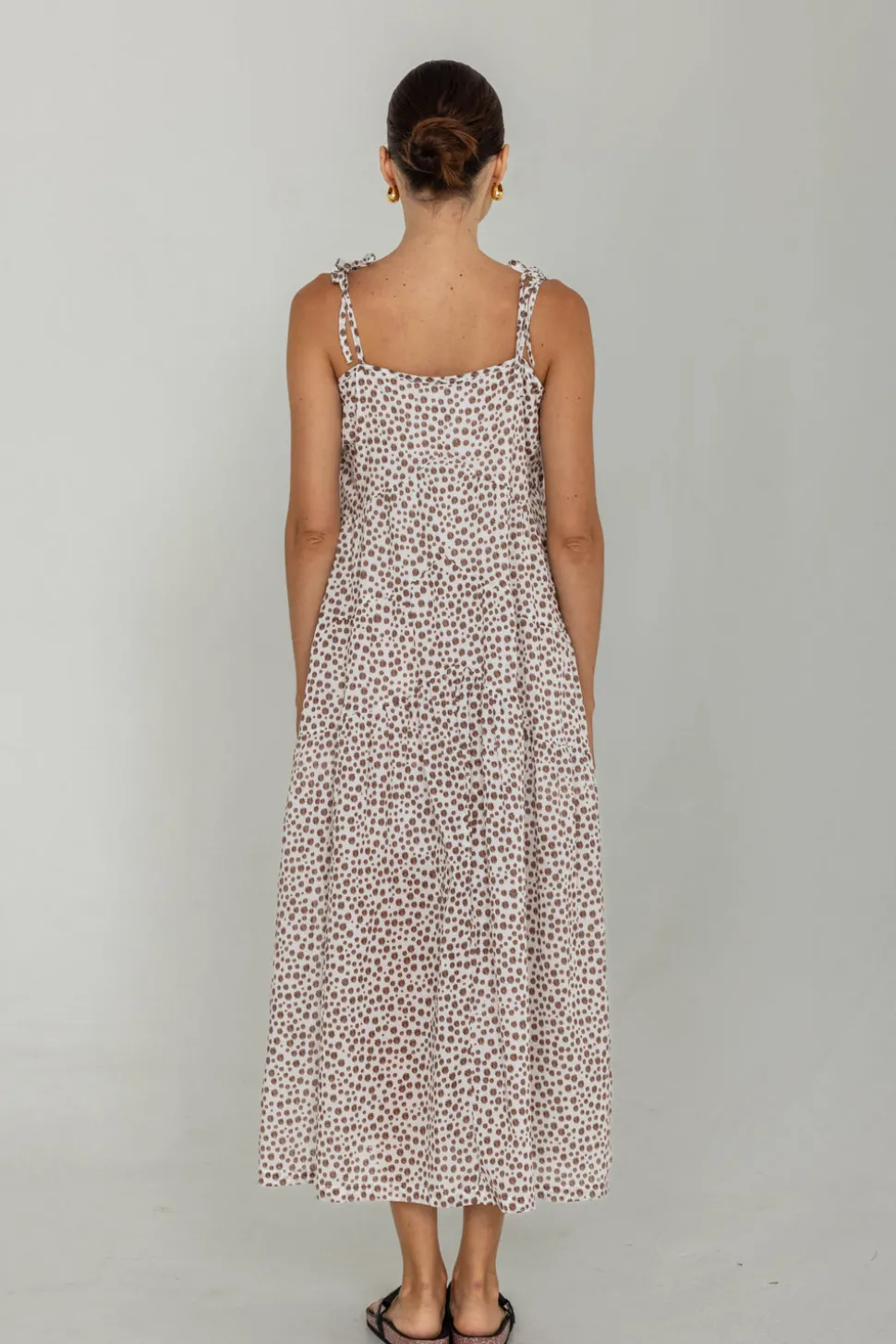 When Time Stood Still Dress - Choc with White/Alyssa Nude/Black Mini Peppa Hart Floral